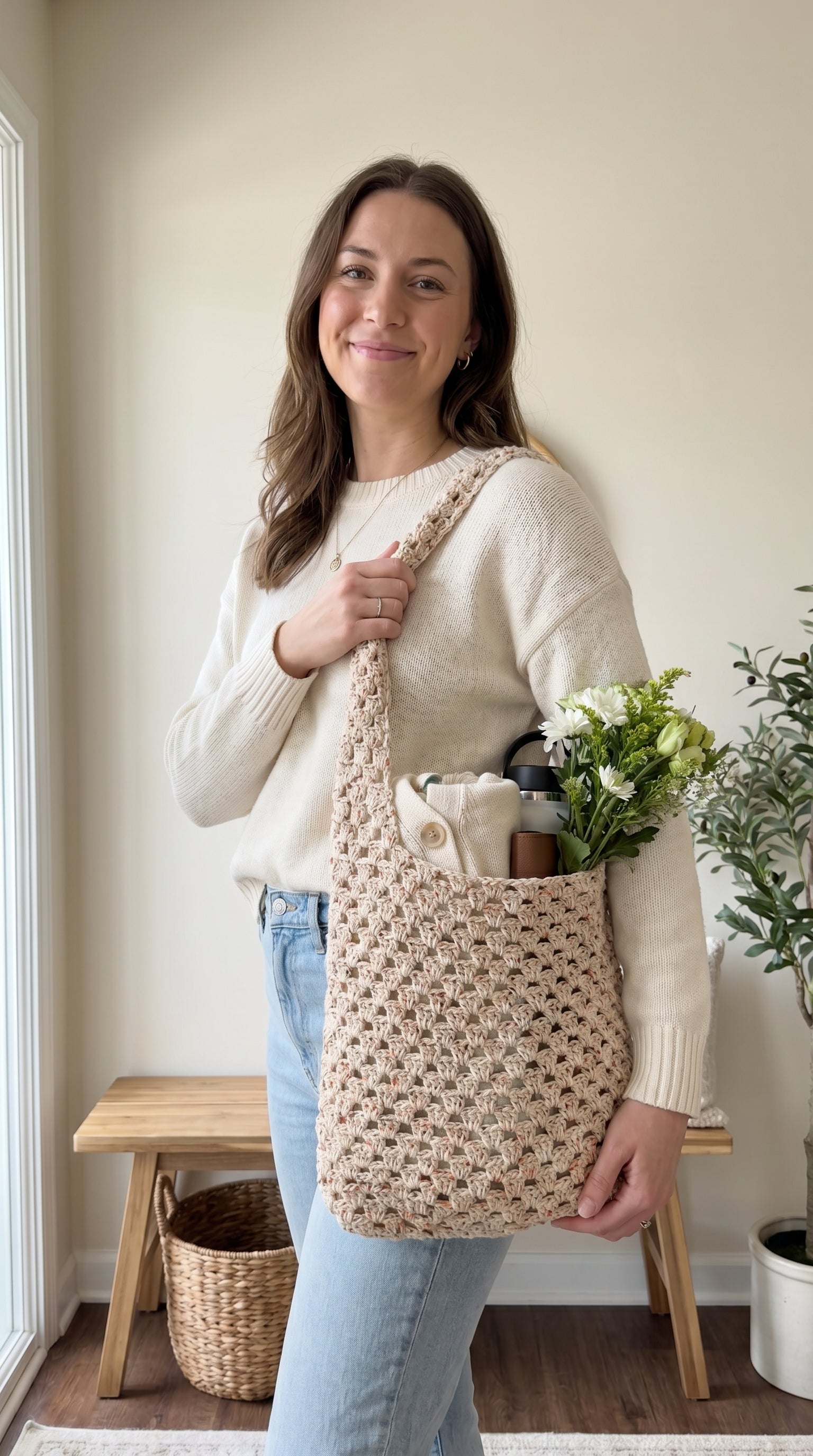 Homemade crochet bag